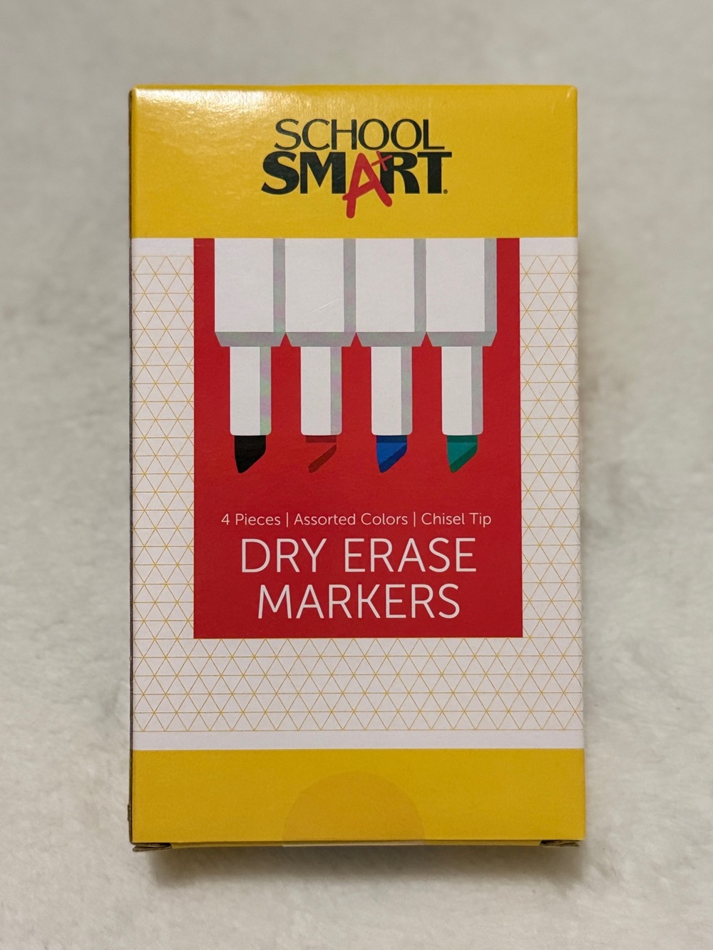 School Smart Dry Erase Markers - 1 Box with 4 Assorted Colors